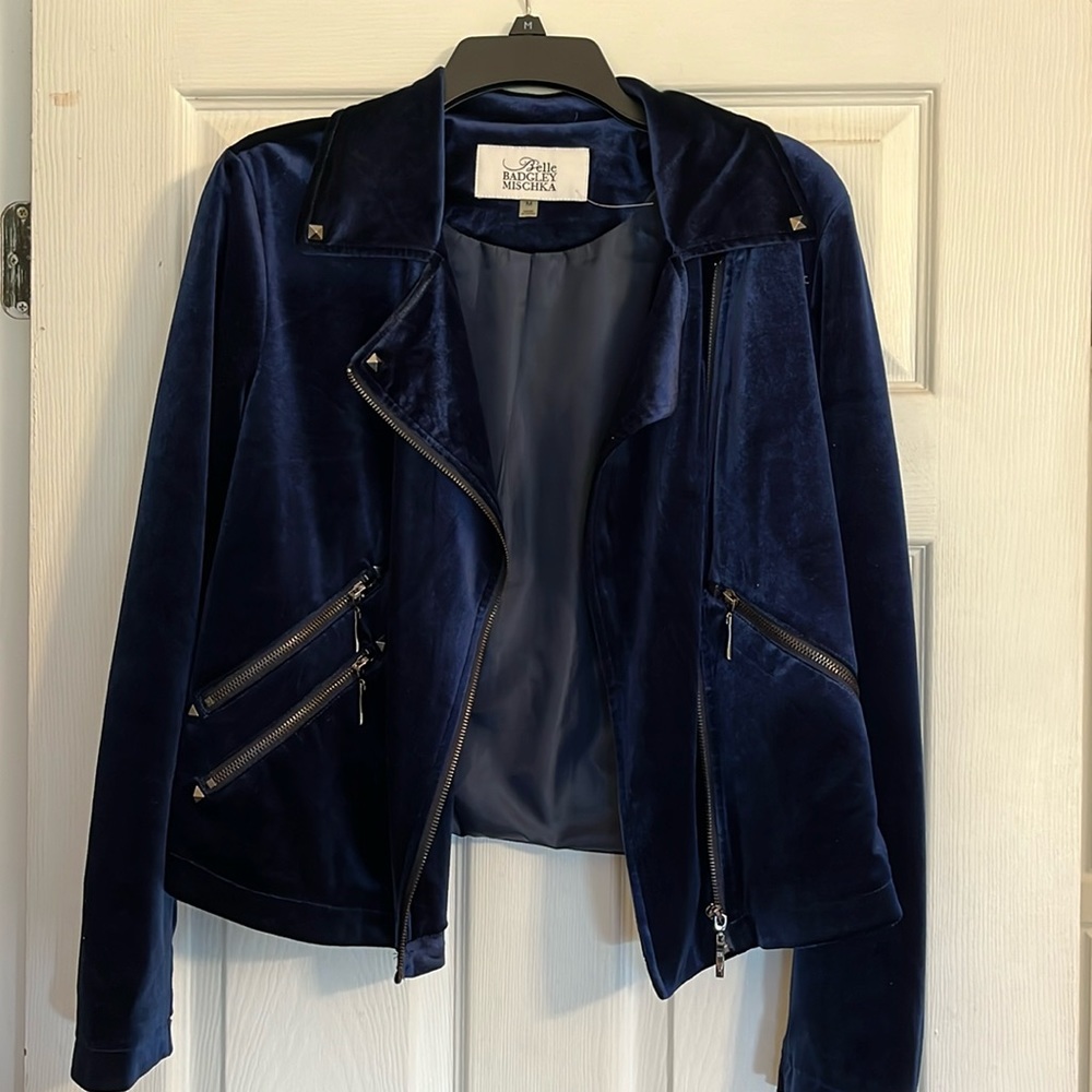 Badgley Alisha Bella velvet moto jacket